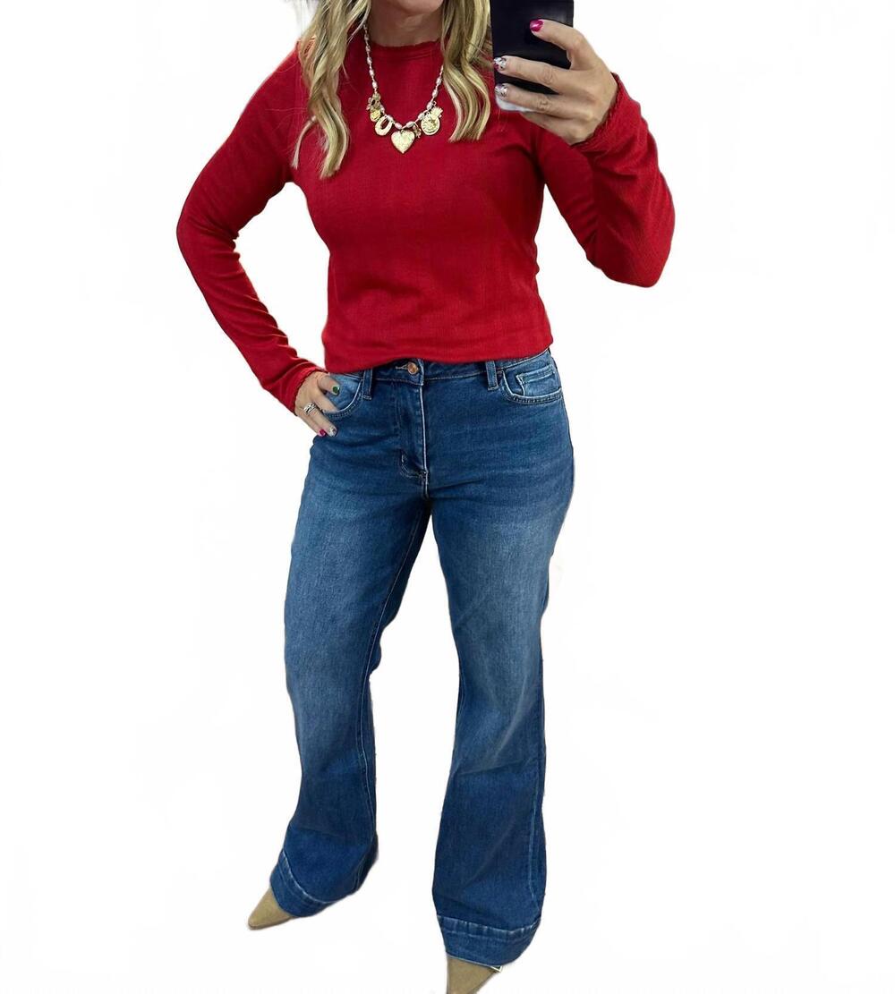 NEW LOVERVET high rise relaxed flare jeans in denim